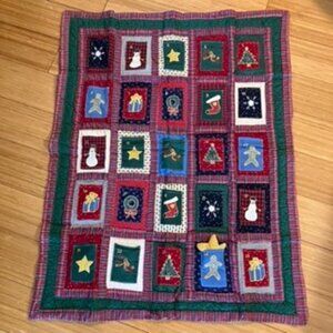 Holiday - Advent Calendar - Fabric Wall Hanging - LIKE NEW Condition